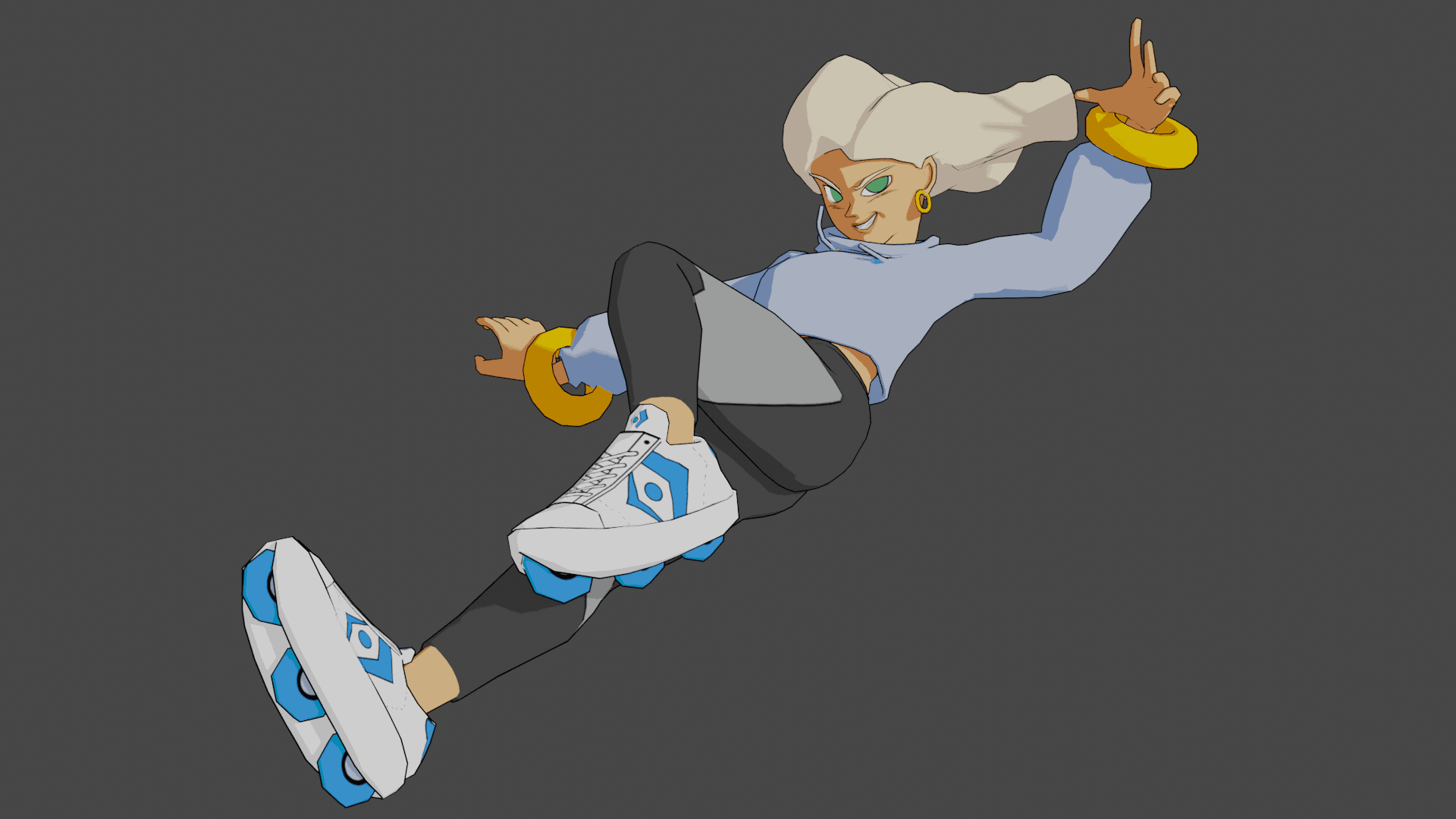 Stylized character render with cel shading