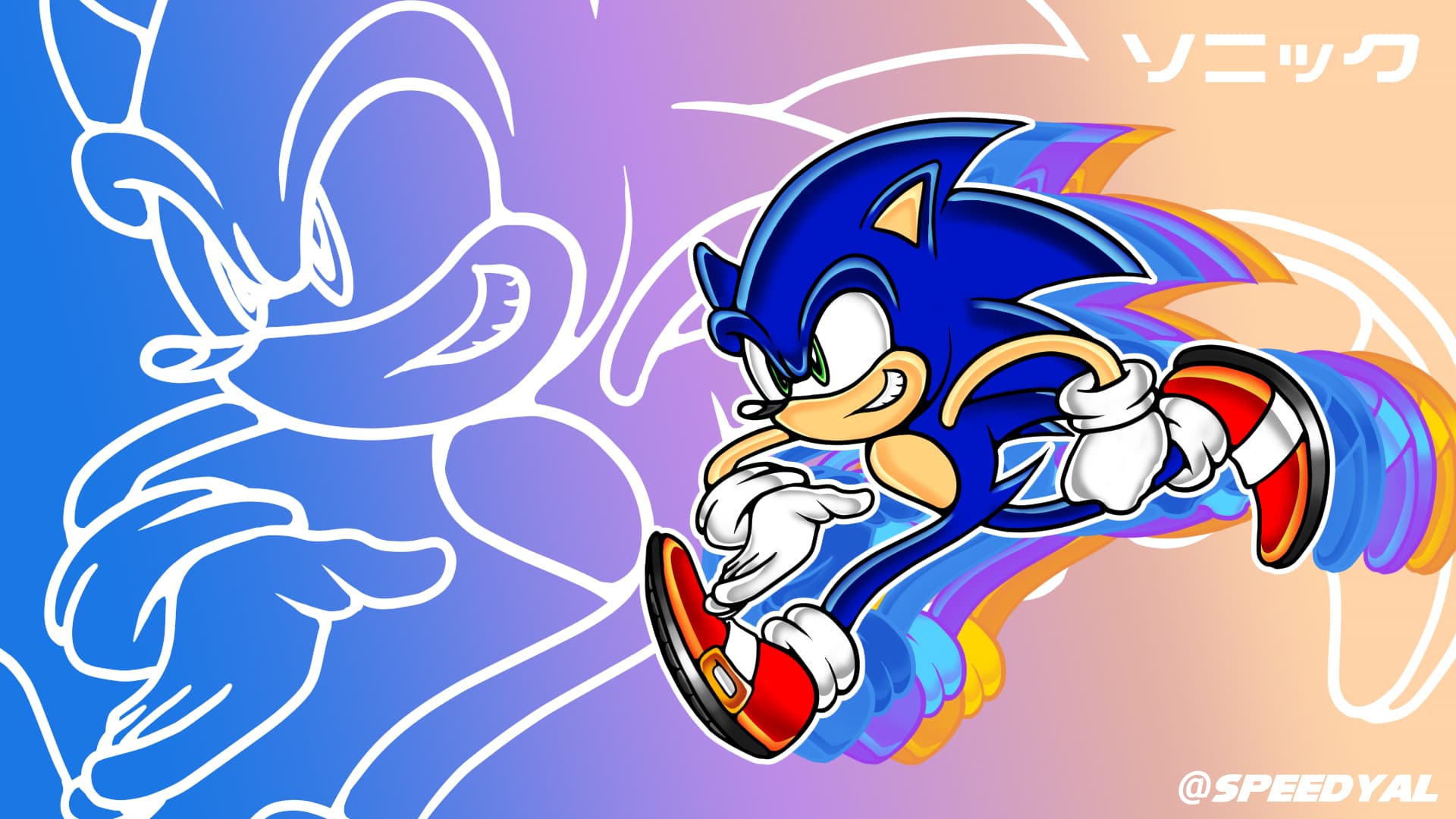 A study of sonic the hedgehog in yuij uwekawas art style