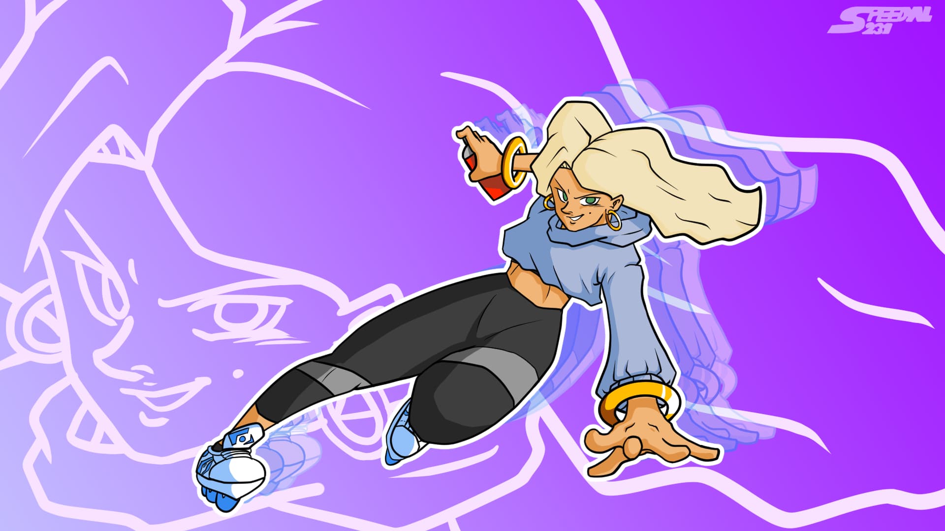 Key art of an initial character design for the protagonist of Racestreet